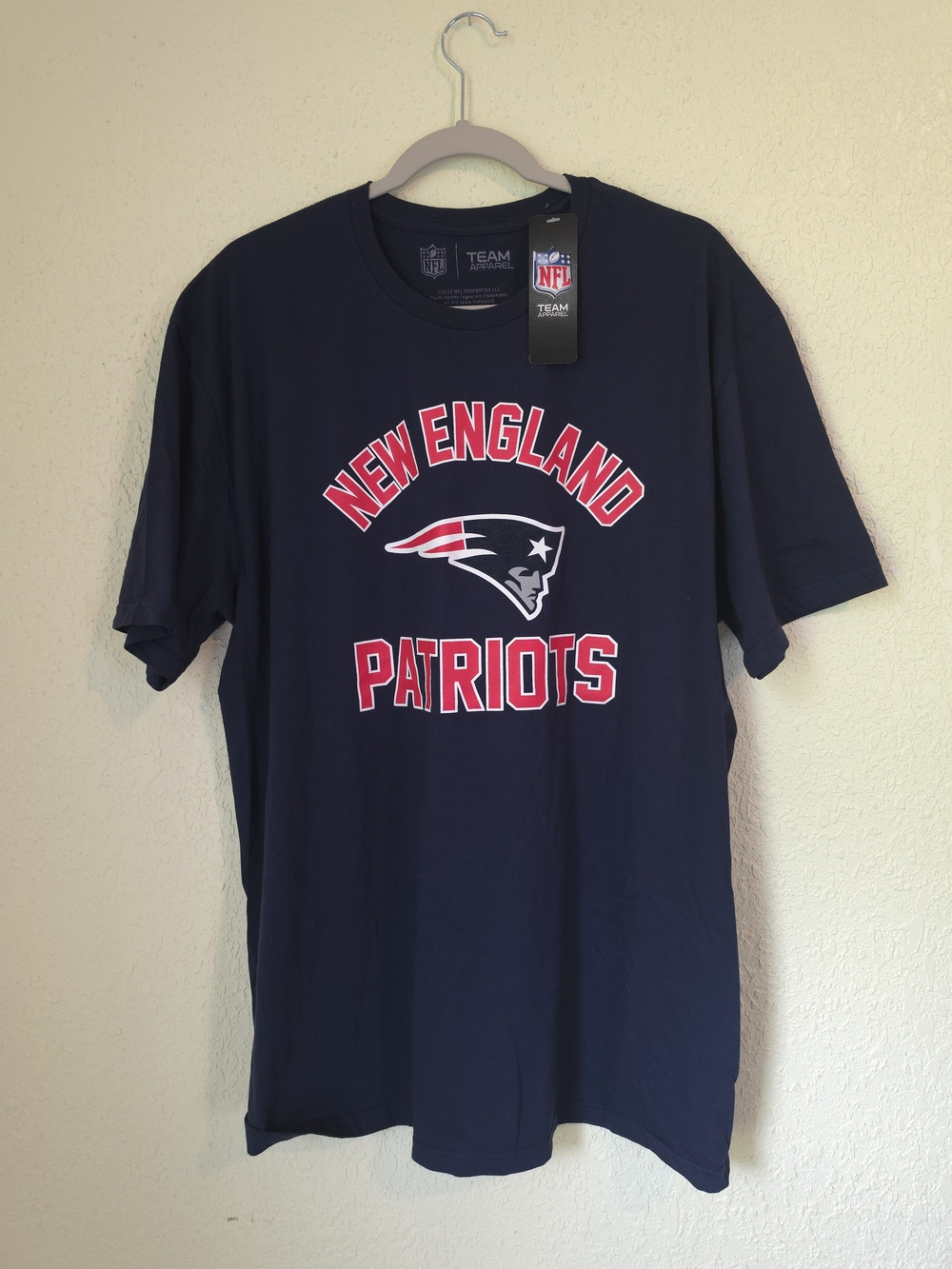 NFL New England Patriots Navy Tee with Red and White Logo